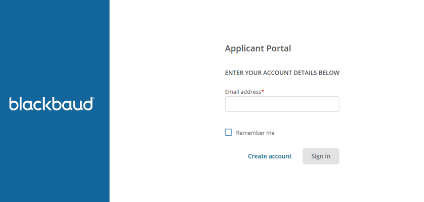 Application Portal screen shot